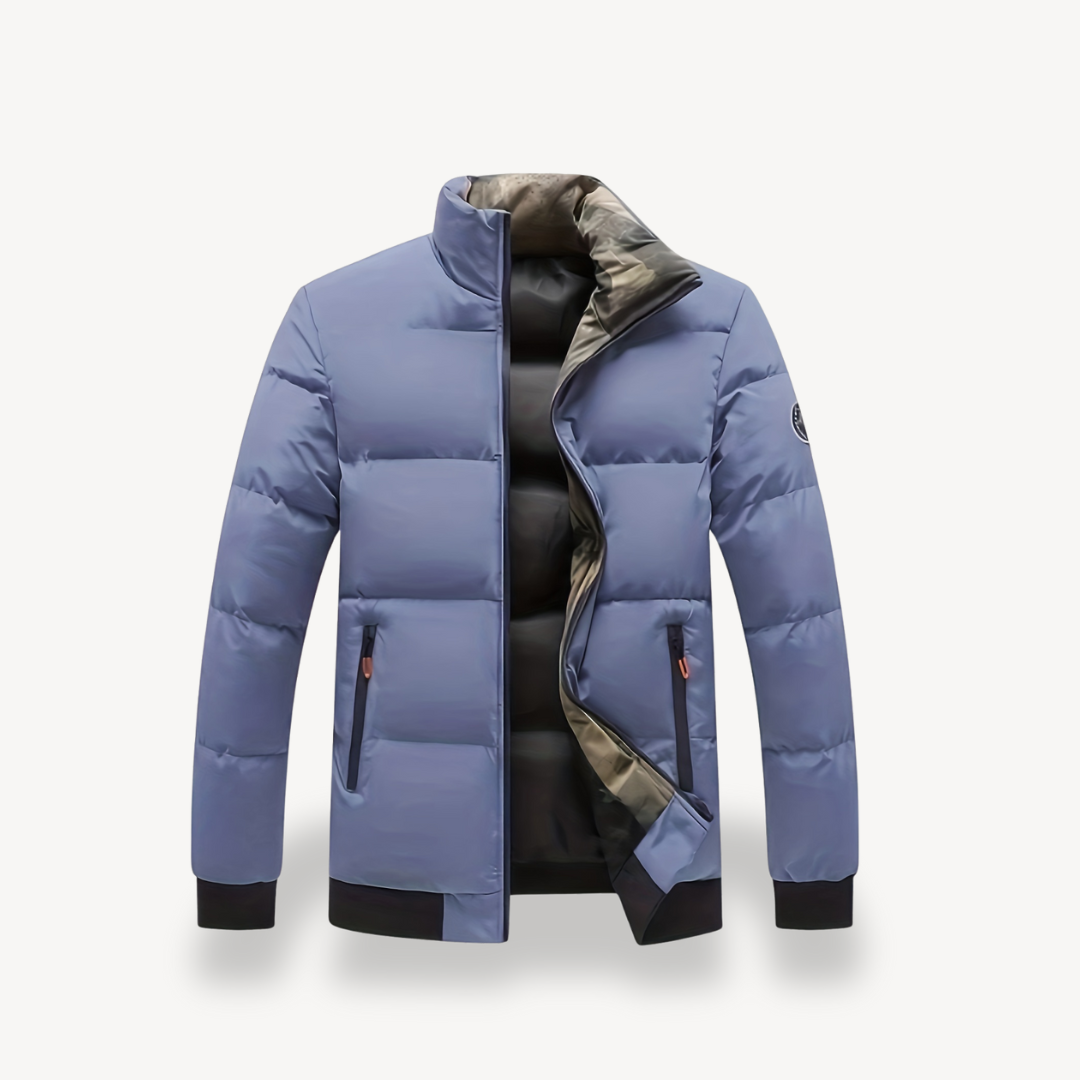 VogeLuxe | Men’s Contrast Collar Puffer Bomber Jacket