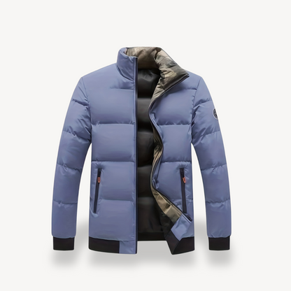 VogeLuxe | Men’s Contrast Collar Puffer Bomber Jacket