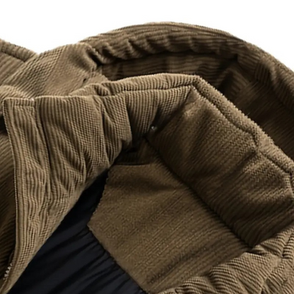 VogeLuxe | Men’s Corduroy Contrast Hooded Puffer