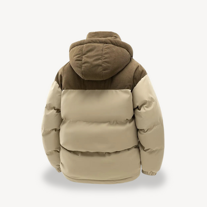 VogeLuxe | Men’s Corduroy Contrast Hooded Puffer