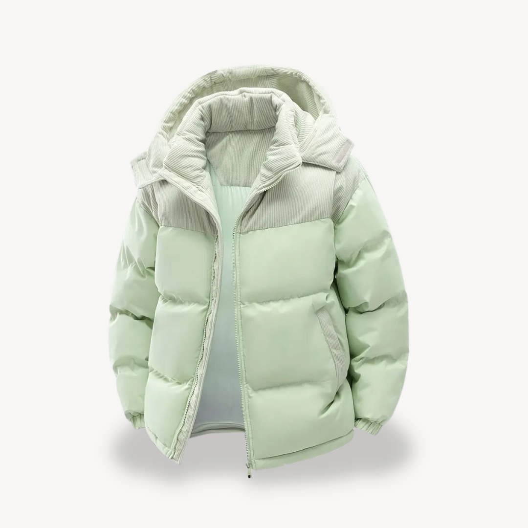 VogeLuxe | Men’s Corduroy Contrast Hooded Puffer