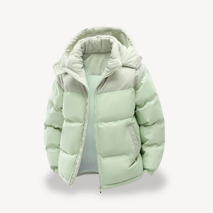 VogeLuxe | Men’s Corduroy Contrast Hooded Puffer