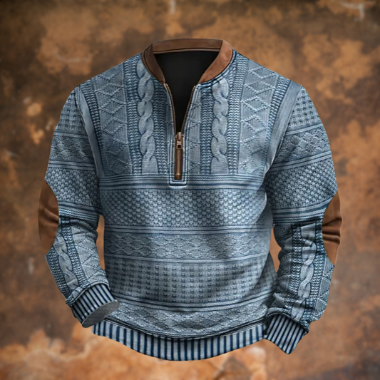 Comfortable Men's Zip Up Casual Sweater - VogeLuxe