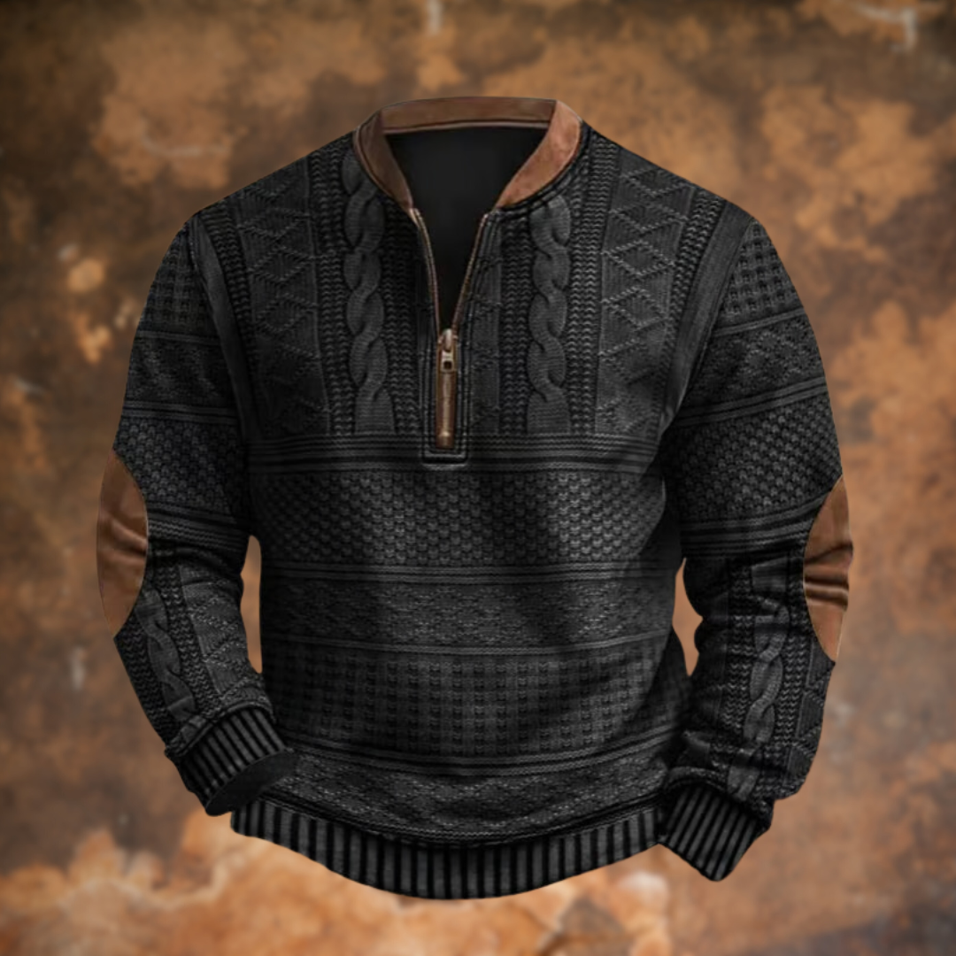 Comfortable Men's Zip Up Casual Sweater