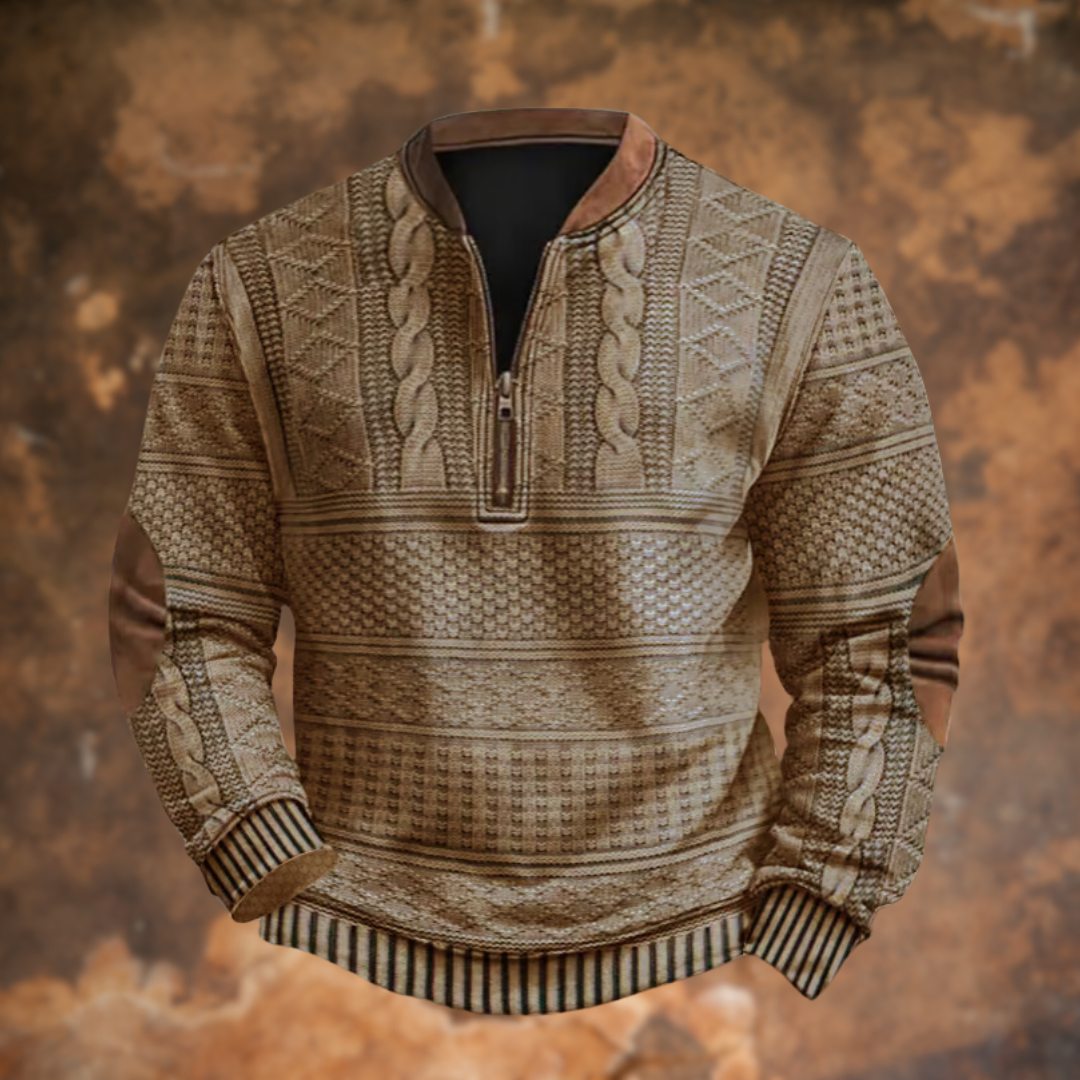 Comfortable Men's Zip Up Casual Sweater