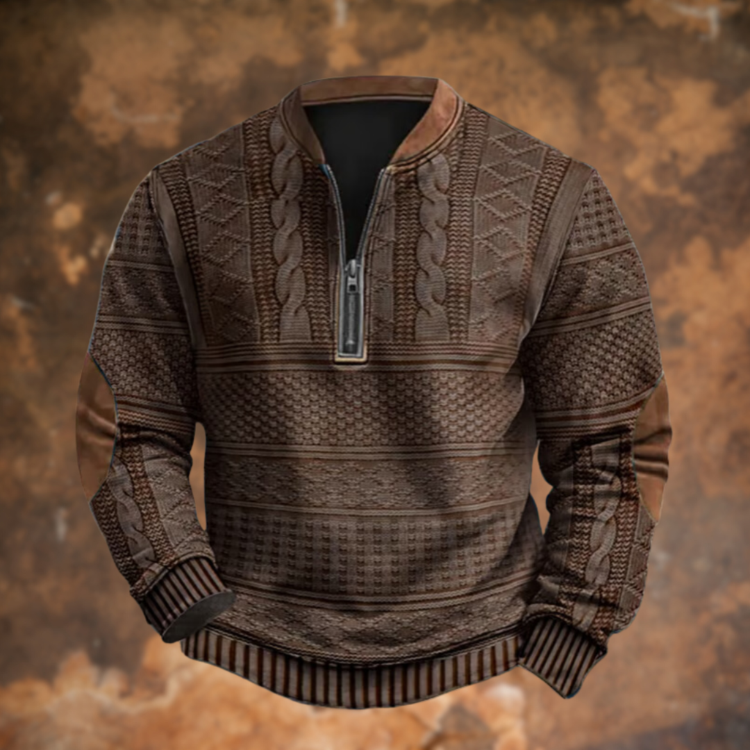 Comfortable Men's Zip Up Casual Sweater
