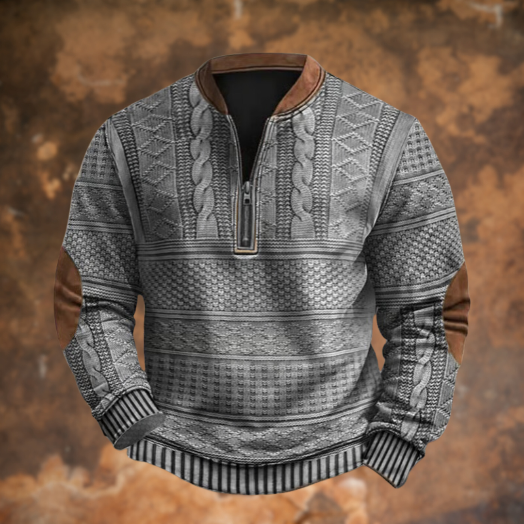 Comfortable Men's Zip Up Casual Sweater
