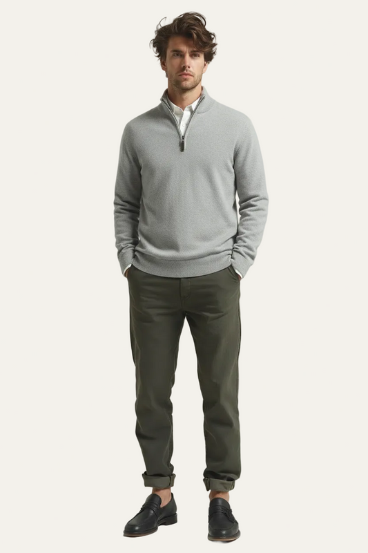Men’s Quarter-Zip Sweater – Slim Fit Sport Pullover with Mock Neck 0