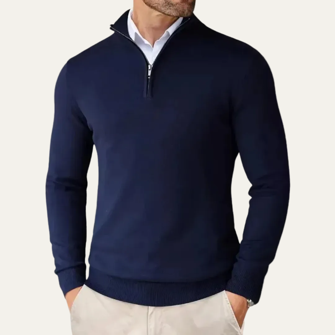 Men’s Quarter-Zip Sweater – Slim Fit Sport Pullover with Mock Neck 2