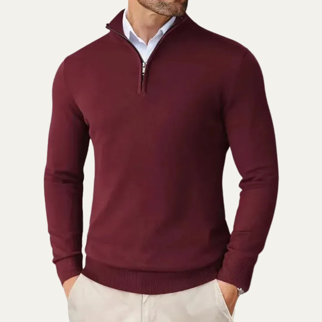 Men’s Quarter-Zip Sweater – Slim Fit Sport Pullover with Mock Neck 5