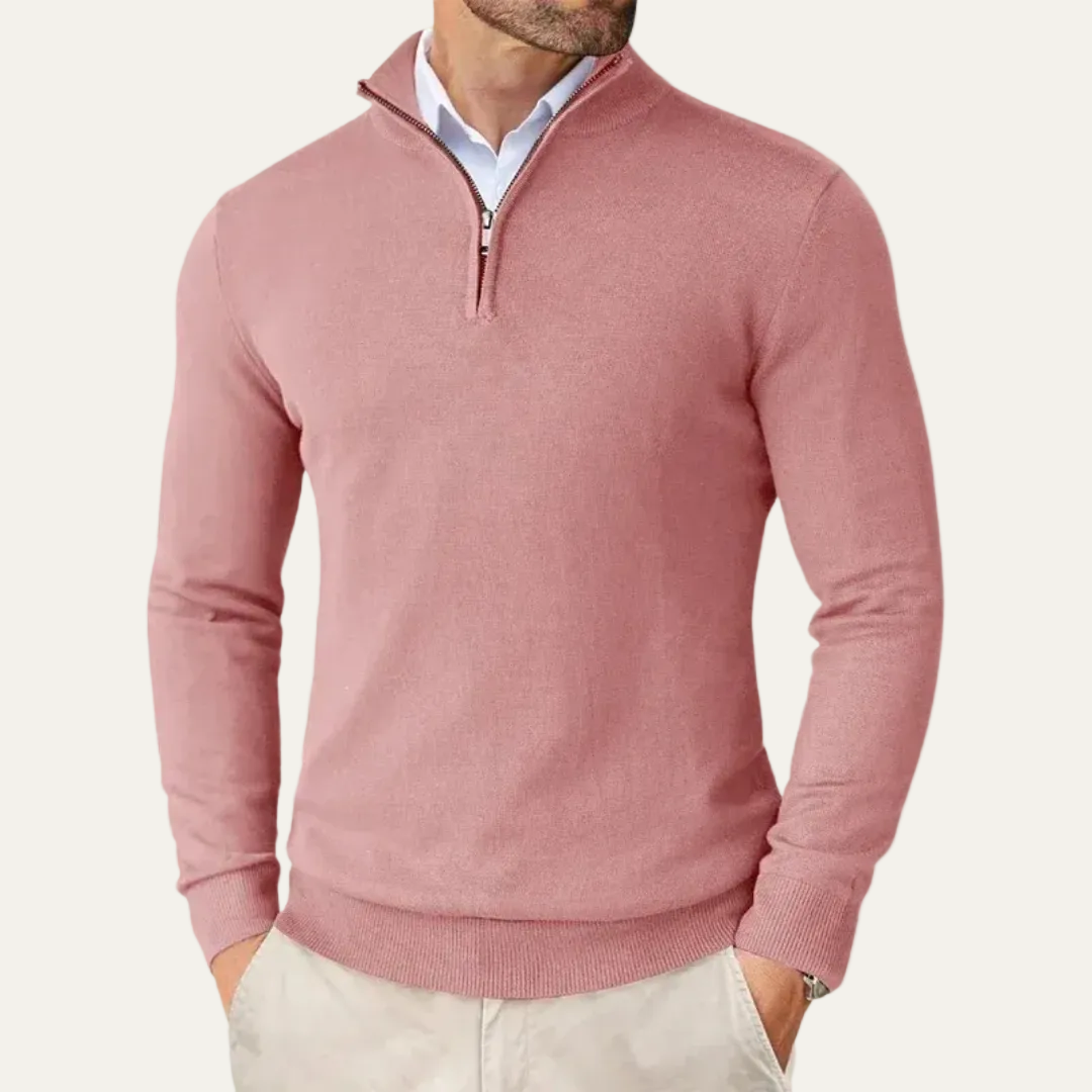 Men’s Quarter-Zip Sweater – Slim Fit Sport Pullover with Mock Neck 9