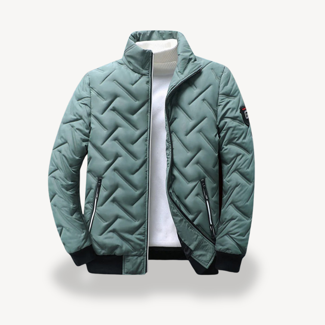 VogeLuxe | Men’s Quilted Chevron Bomber Jacket