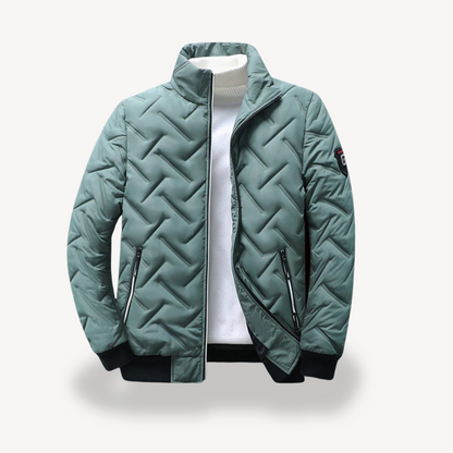 VogeLuxe | Men’s Quilted Chevron Bomber Jacket