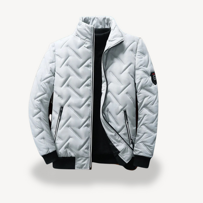 VogeLuxe | Men’s Chevron-Stitched Quilted Bomber Jacket