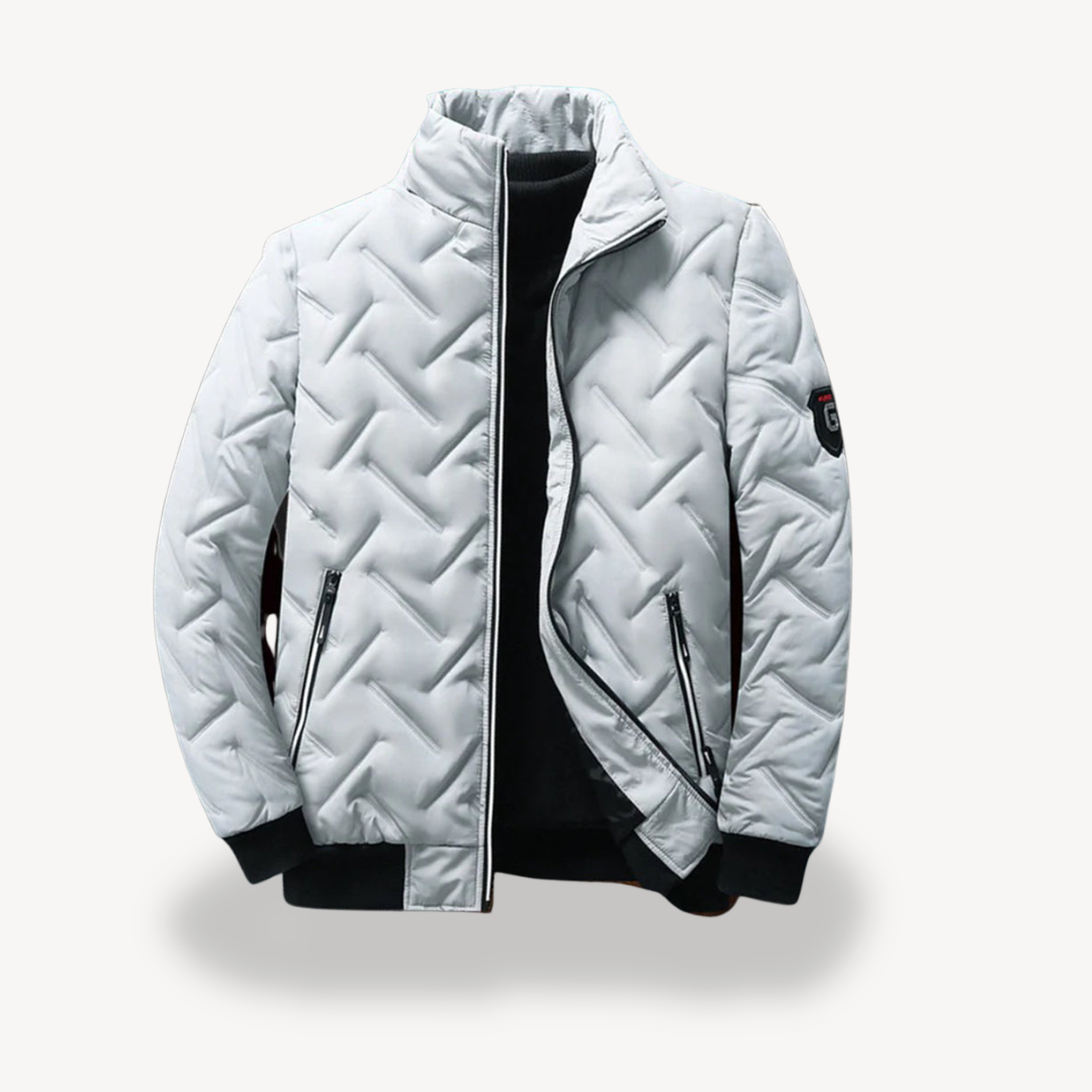 VogeLuxe | Men’s Quilted Chevron Bomber Jacket