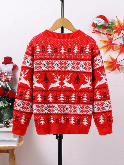 Men’s Reindeer & Tree Christmas Sweater 1