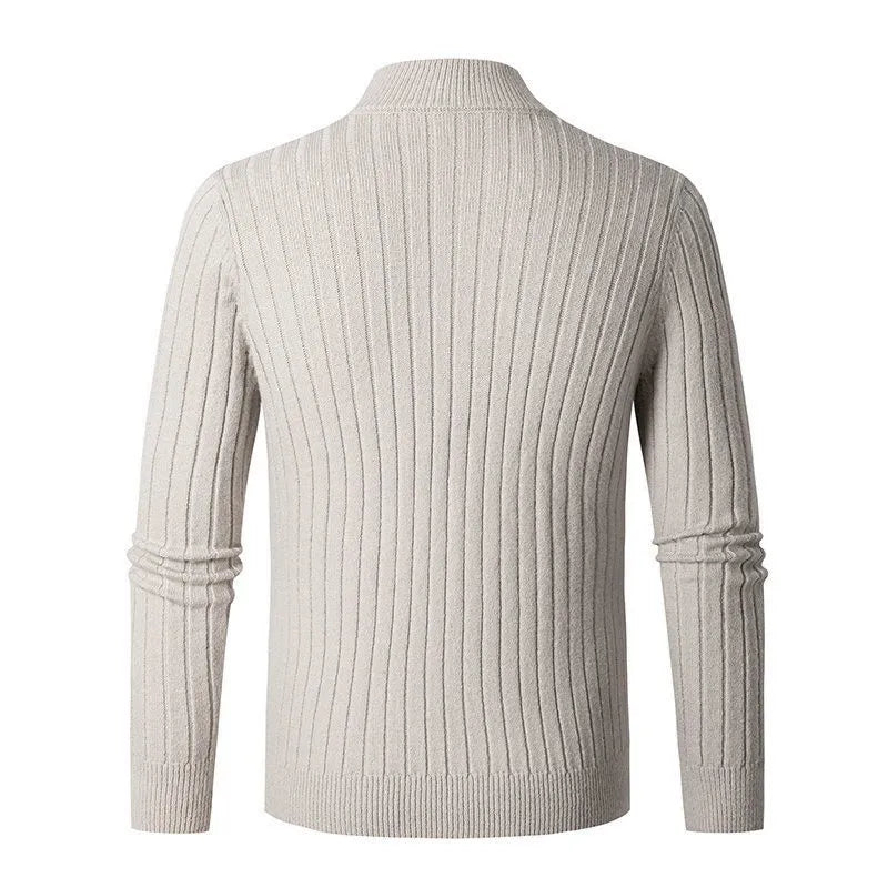 Men’s Ribbed Half-Zip Sweater – Neutral Tones 3