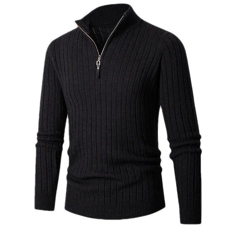 Men’s Ribbed Half-Zip Sweater – Neutral Tones 7