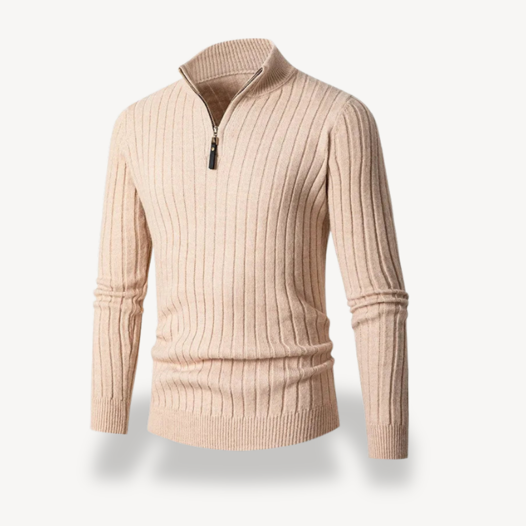 VogeLuxe | Men’s Fitted Quarter-Zip Sweater