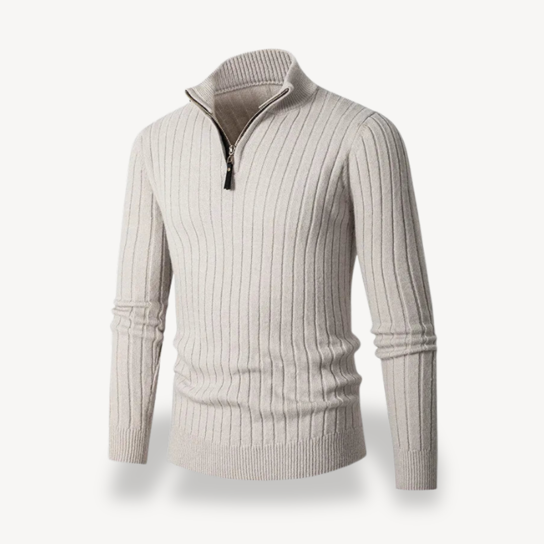 VogeLuxe | Men’s Fitted Quarter-Zip Sweater