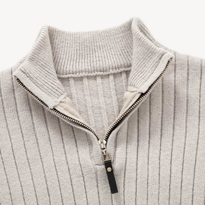 VogeLuxe | Men’s Fitted Quarter-Zip Sweater