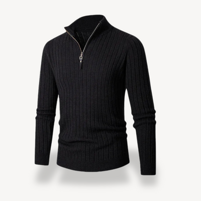 VogeLuxe | Men’s Fitted Quarter-Zip Sweater