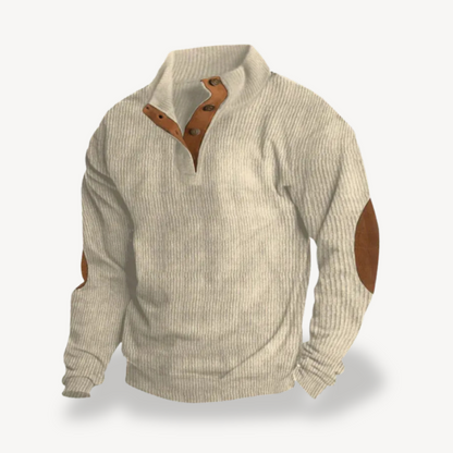 VogeLuxe | Men’s Ribbed Elbow Patch Sweater