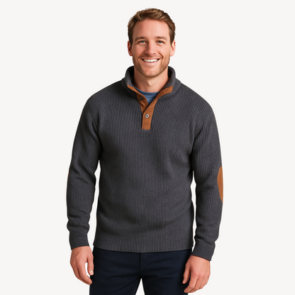 VogeLuxe | Men’s Ribbed Elbow Patch Sweater