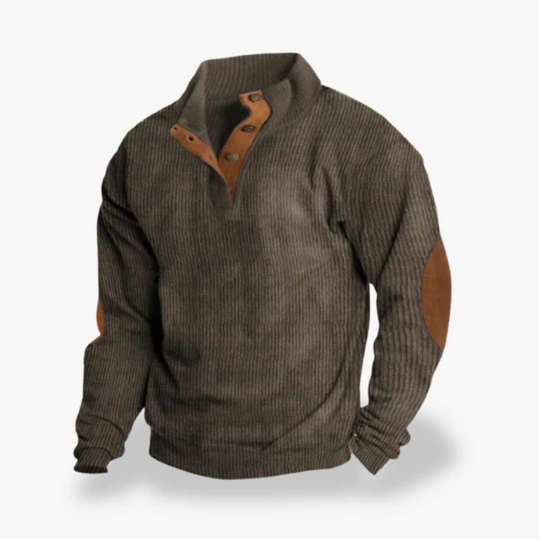 VogeLuxe | Men’s Ribbed Elbow Patch Sweater