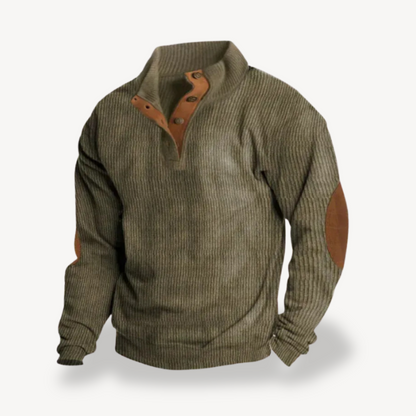 VogeLuxe | Men’s Ribbed Elbow Patch Sweater