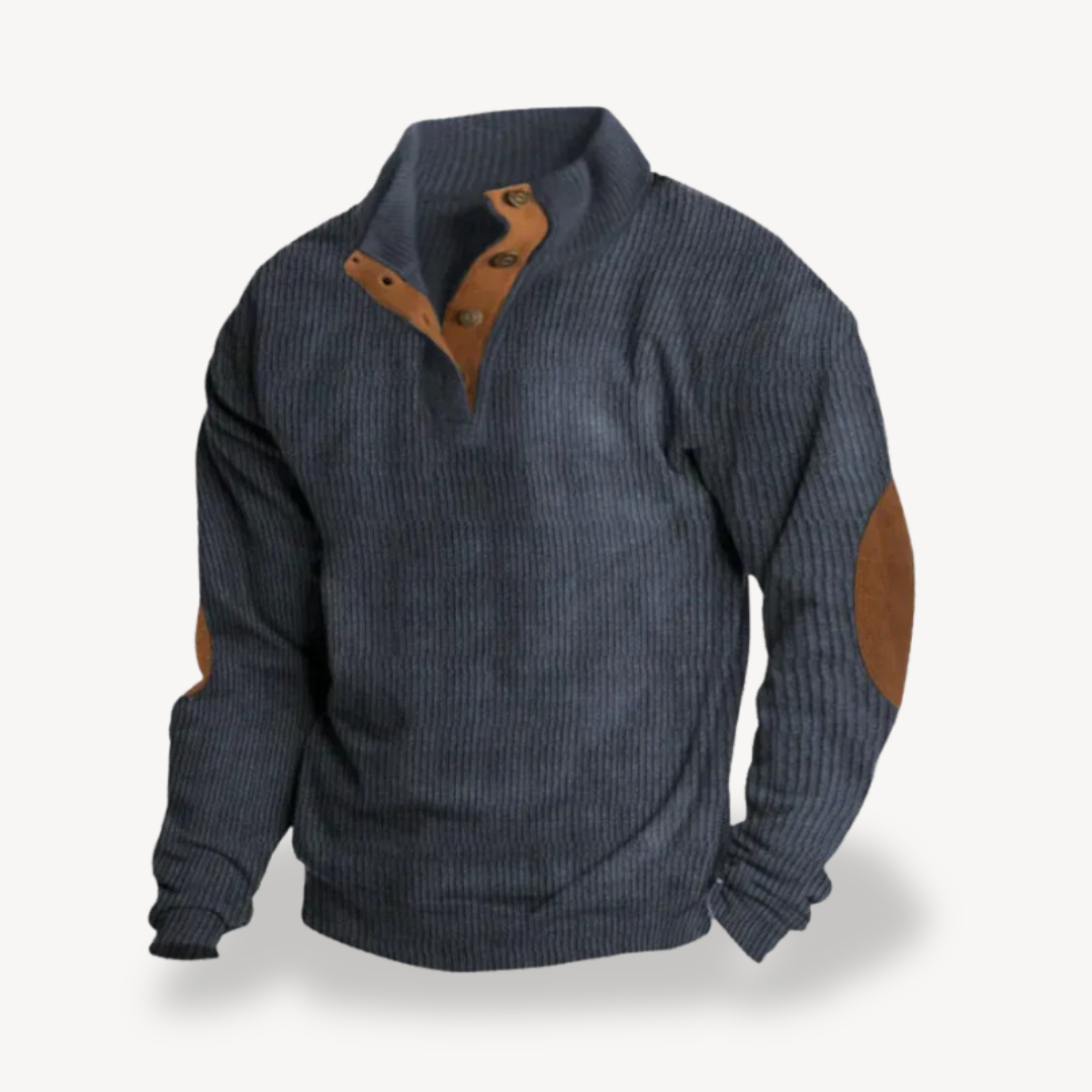 VogeLuxe | Men’s Ribbed Elbow Patch Sweater
