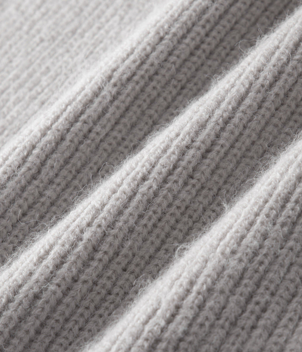 Men’s Ribbed Zip-Through Cardigan Funnel Neck Sweater 8