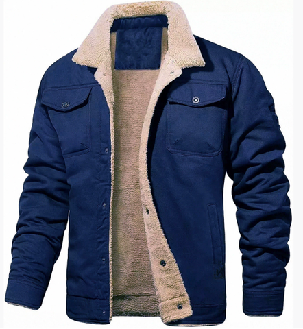 Men’s Shearling Collar Lined Jacket – Classic Winter Outerwear 7