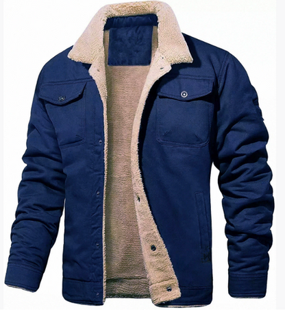 Men’s Shearling Collar Lined Jacket – Classic Winter Outerwear 7