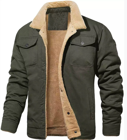 Men’s Shearling Collar Lined Jacket – Classic Winter Outerwear 9