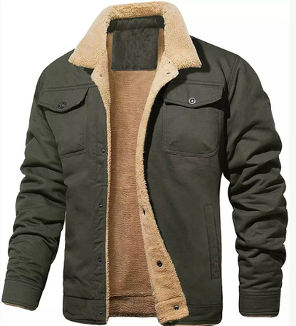 Men’s Shearling Collar Lined Jacket – Classic Winter Outerwear 9