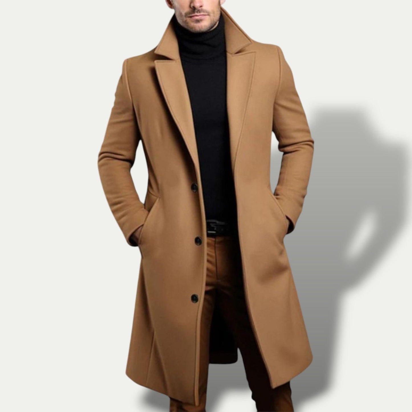 Men’s Single-Breasted Long Coat – All-Season Smart Outerwear 2