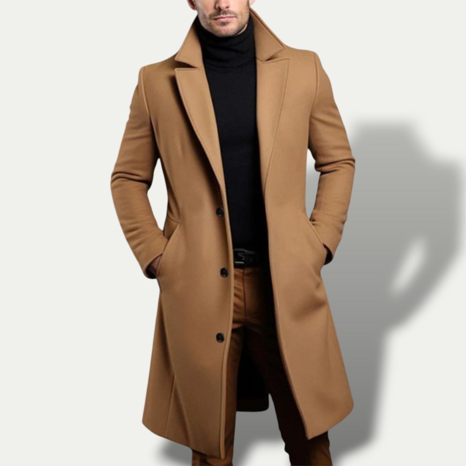 Men’s Single-Breasted Long Coat – All-Season Smart Outerwear 2