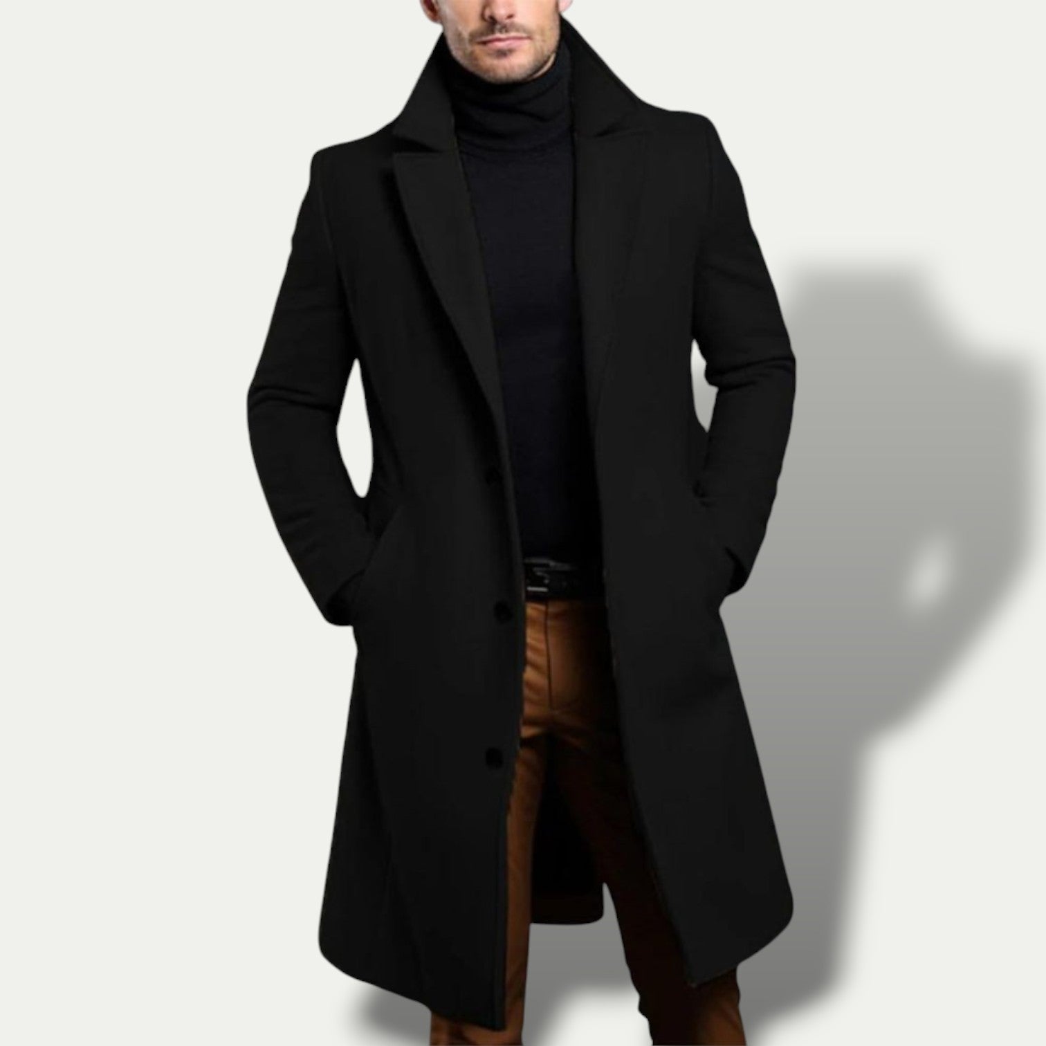 Men’s Single-Breasted Long Coat – All-Season Smart Outerwear 3