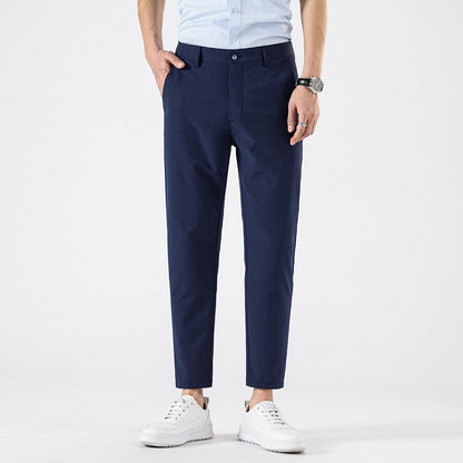 Men’s Slim Fit Cropped Trousers – Smart Casual Business Pants for Spring & Autumn 1