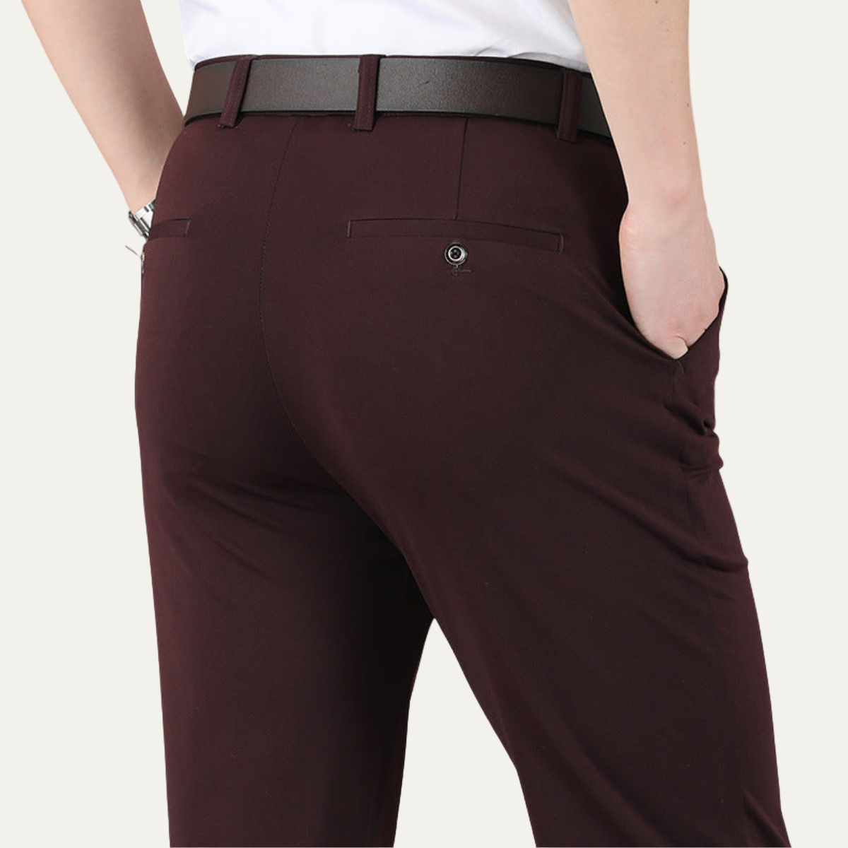 Men’s Slim Fit Trousers – Stretch Waist Smart Business Pants 2