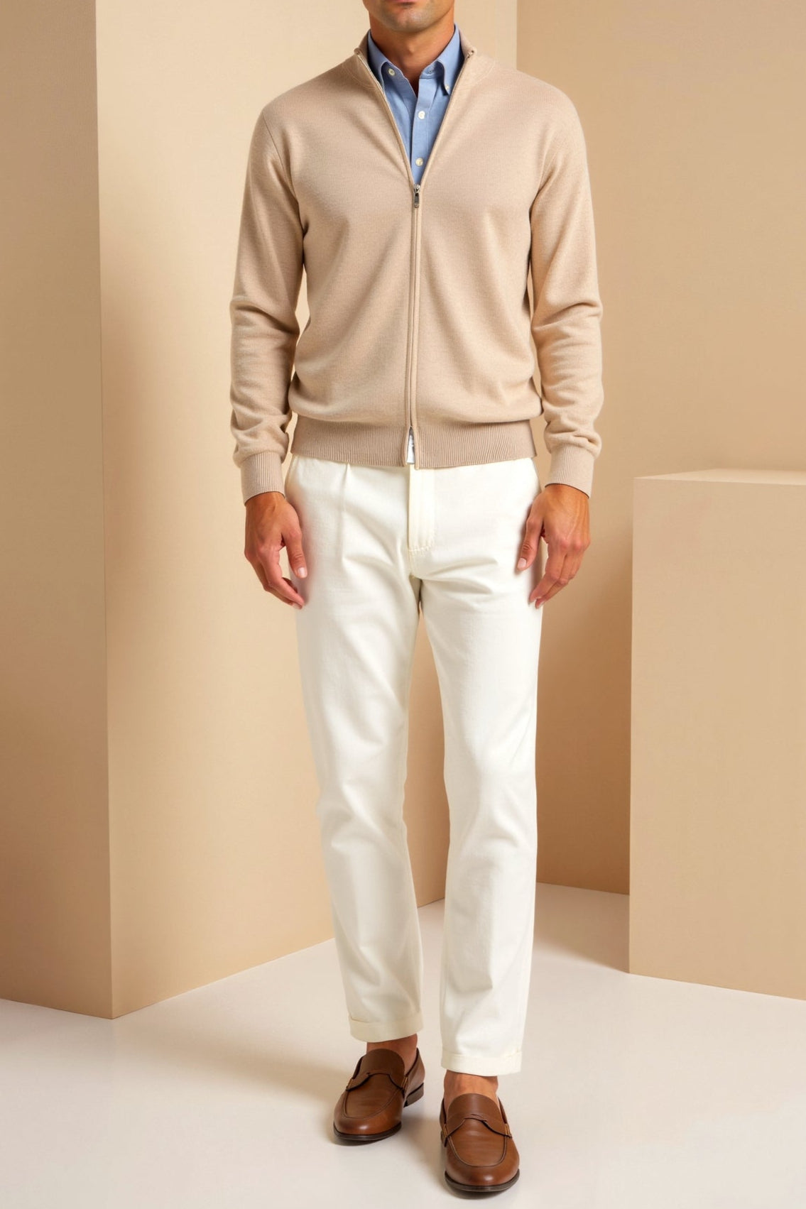 Men’s Slim Fit Zip-Up Jacket – Minimalist Stand-Up Collar 6