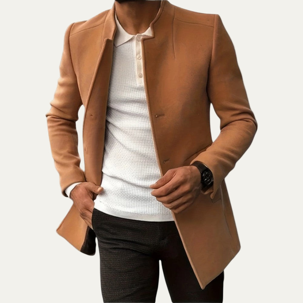 Men’s Smart Casual Coat – Minimalist Button Winter Coat 0