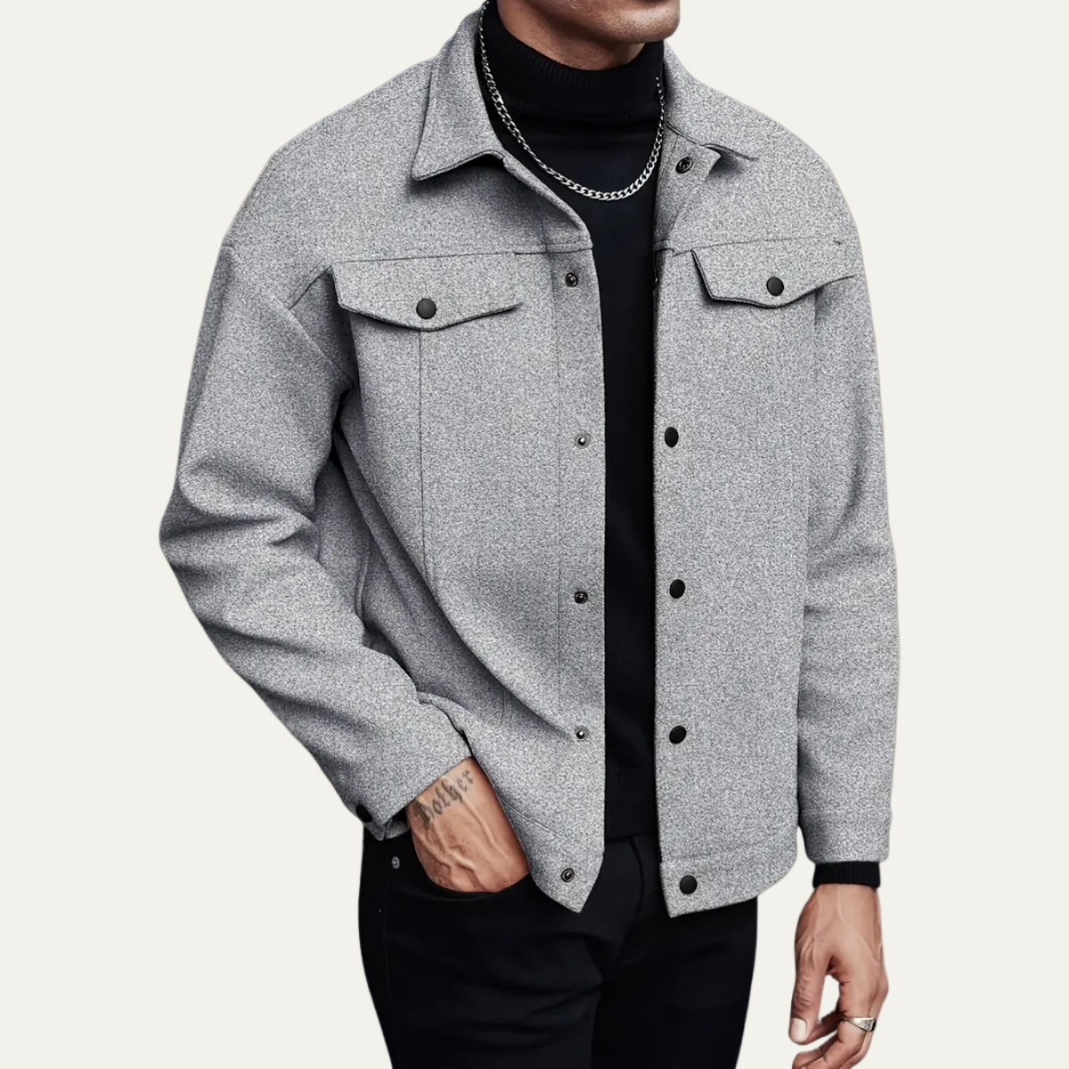 Men’s Smart Casual Jacket – Button-Up Short Coat for Autumn & Winter Layering 3