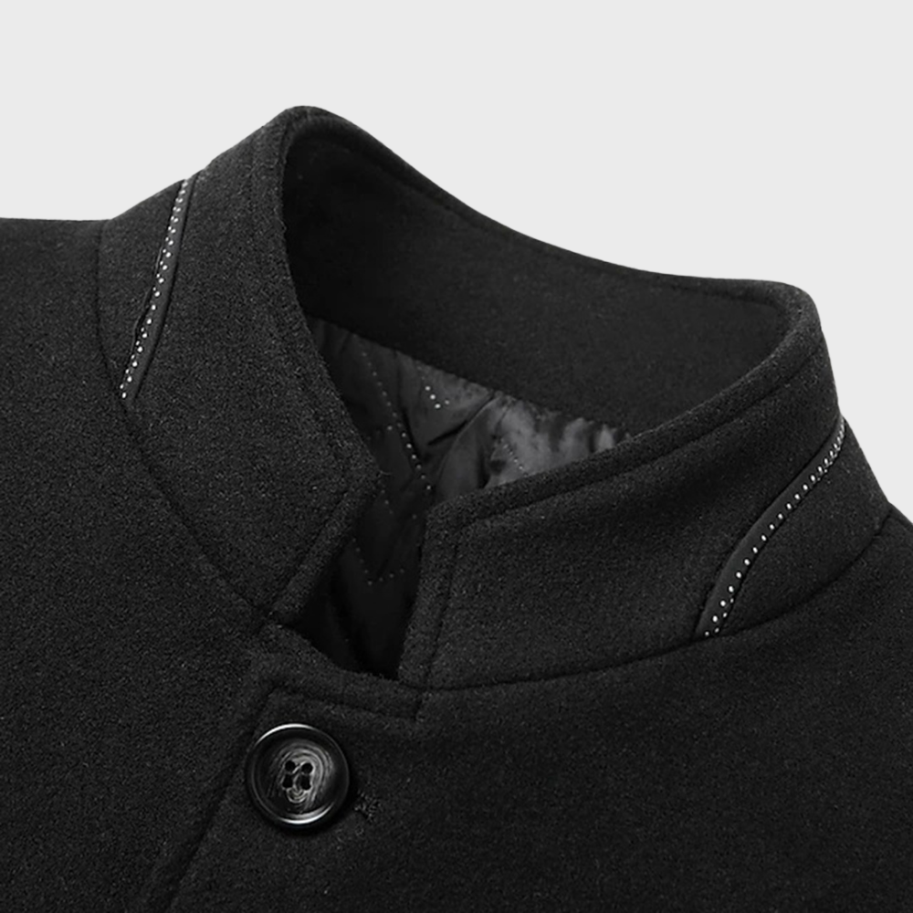 Men’s Stand Collar Business Coat with Side Pockets – Tailored Smart-Casual 5