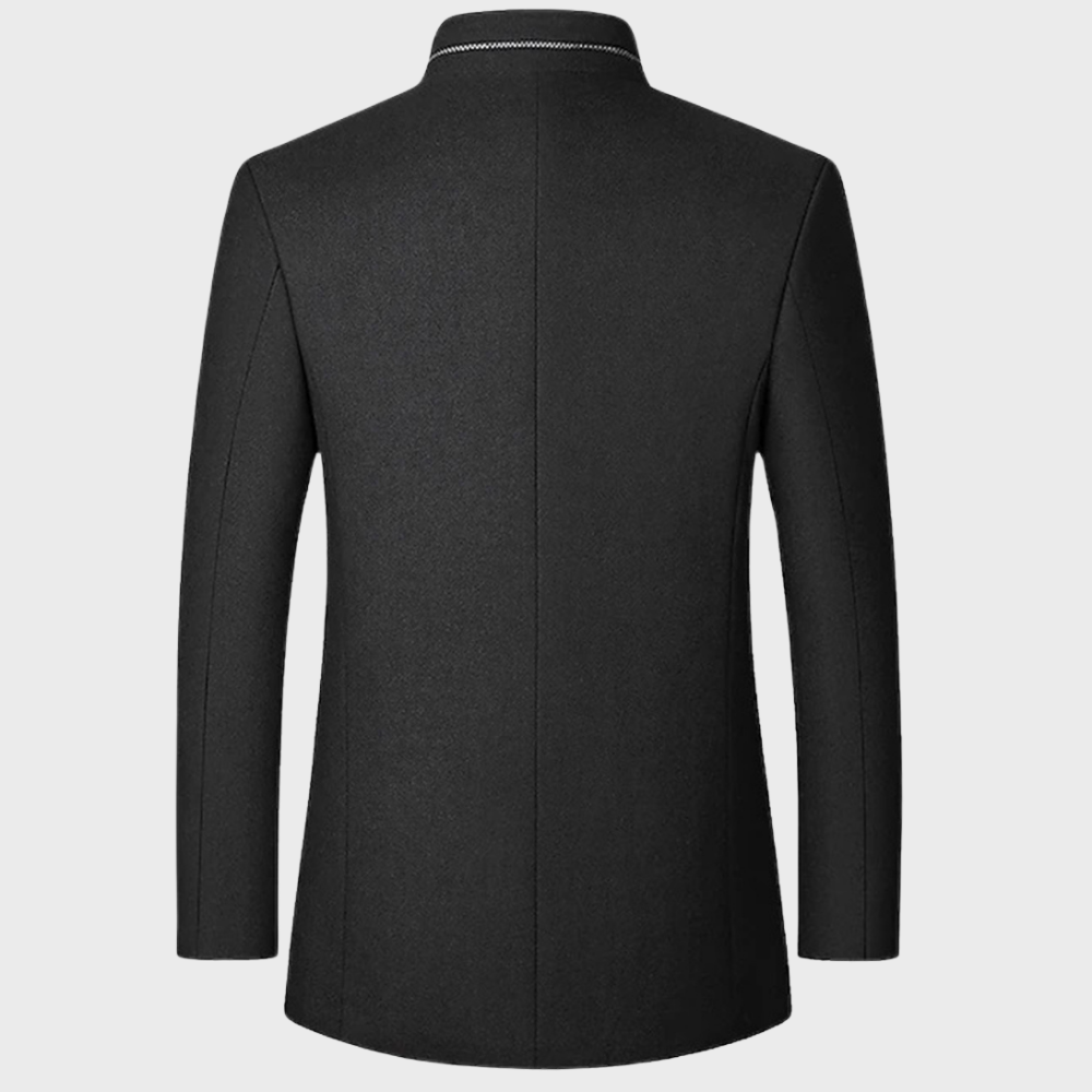Men’s Stand Collar Business Coat with Side Pockets – Tailored Smart-Casual 7