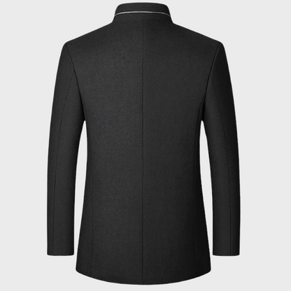 Men’s Stand Collar Business Coat with Side Pockets – Tailored Smart-Casual 7