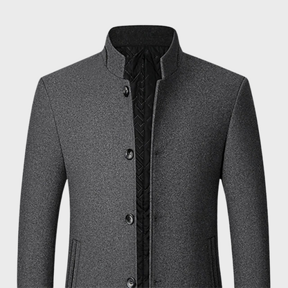 Men’s Stand Collar Business Coat with Side Pockets – Tailored Smart-Casual 8