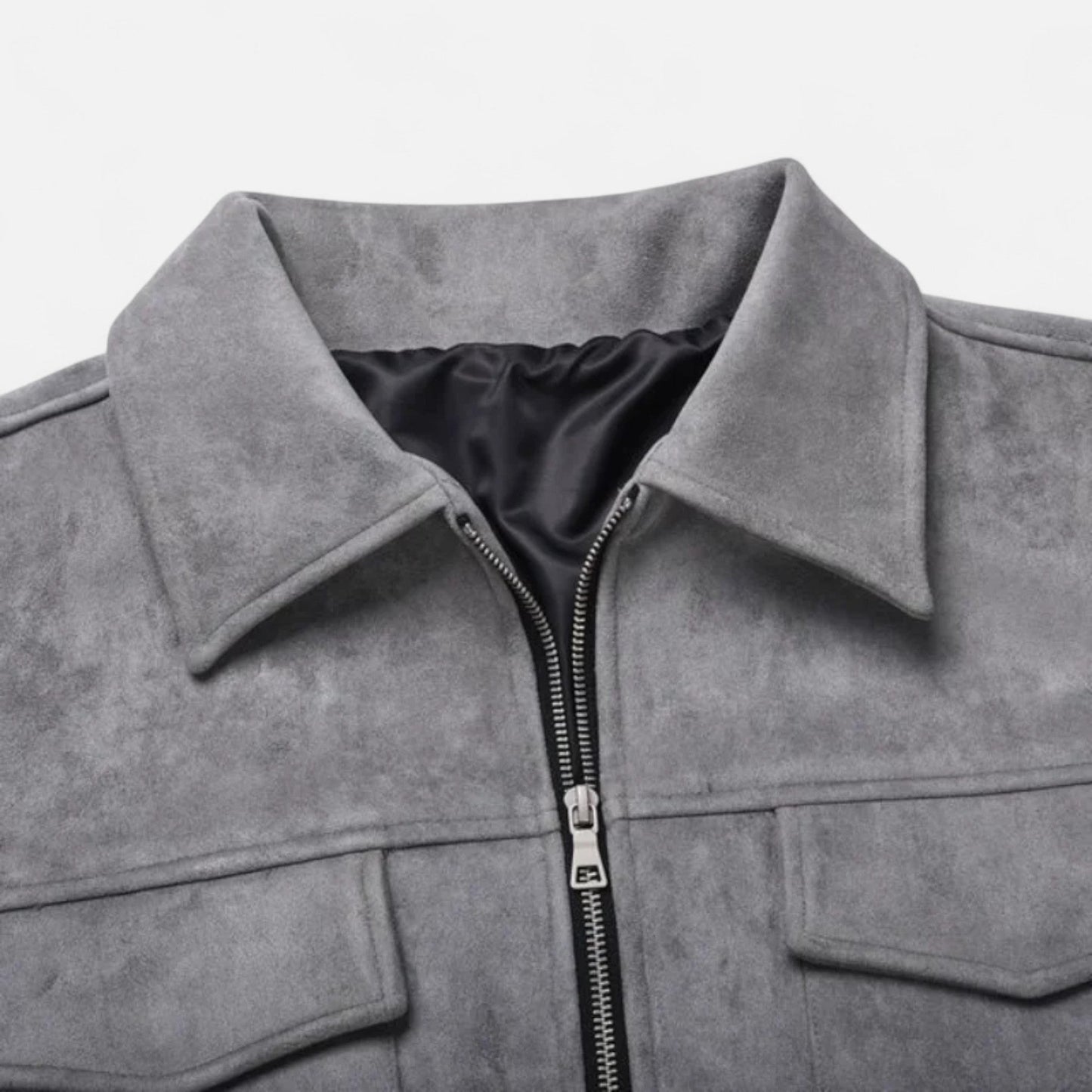 Men’s Trucker Jacket | Zip Front Casual Jacket With Chest Pockets 6