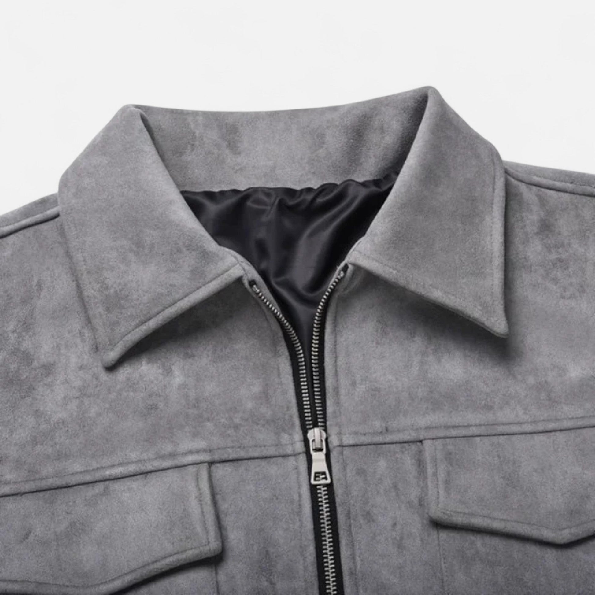 Men’s Trucker Jacket | Zip Front Casual Jacket With Chest Pockets 6